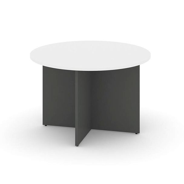 Стайл Проджект Стол переговорный кругл. SN-D.SPRG-004 Белый/Антрацит NEW 1180*1180*750 - Вид 1