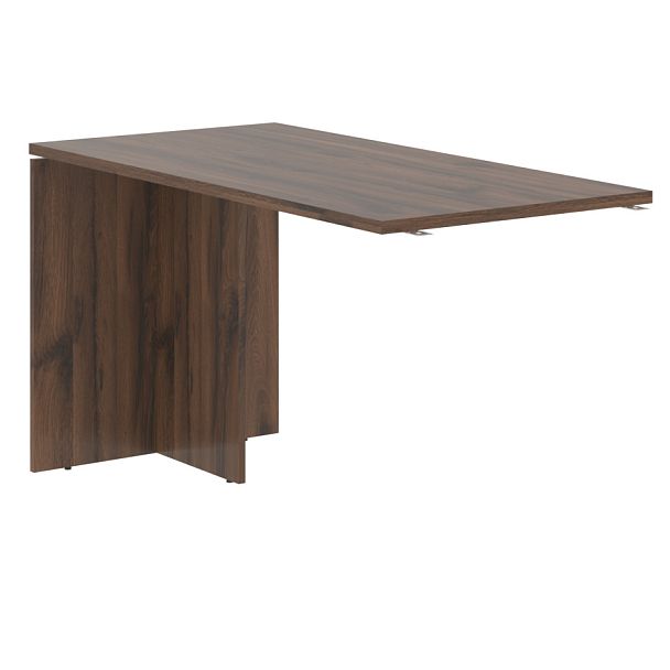 Брифинг-приставка EDB 1367 Дуб Денвер тёмный/Белый 1360х670х750 EDIS - Вид 1