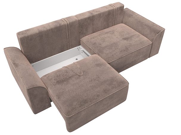 Диван прямой Лига-048 НПБ Велюр бежевый - Вид 7