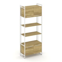 Rift Шкаф 5 ниш широкий RF.SS-54 Дуб Винченцо/Металл Белый 798*396*2010 - Фото предпросмотра