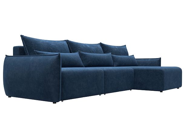 Диван угловой Лига-051 НПБ Лонг угол универсальный Велюр синий - Вид 3
