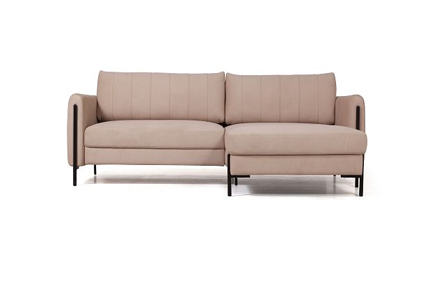 Barcelona диван-кровать с шезлонгом, велюр бежевый - Вид 9