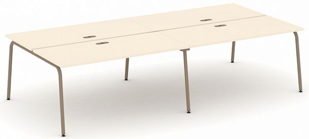 Рабочая станция на 4 места "ESTETICA" ES.D.RS-4.4-LK Сатин - Вид 1