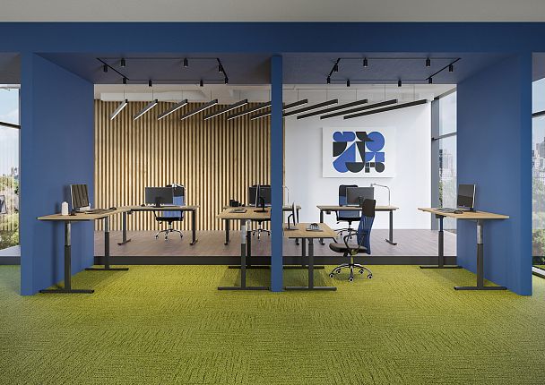 Стол электроподъемный "MOVE UP" MV.SE-2.7 Антрацит металл /  Тиквуд Светлый - Вид 5