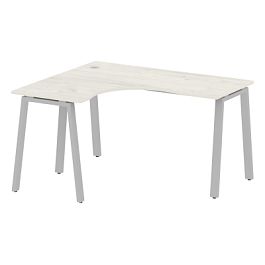 Metal System Стол криволинейный левый на А-образном м/к БА.СА-3 (L) Дуб наварра/Серый металл 1400*1200*750 - Фото предпросмотра