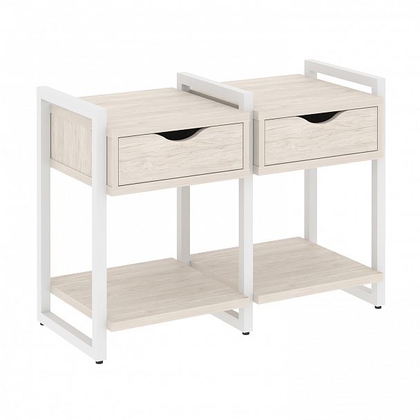 Тумба на опорах наборная "Loft" VR.L-TN-1.O денвер светлый/белый - Вид 1