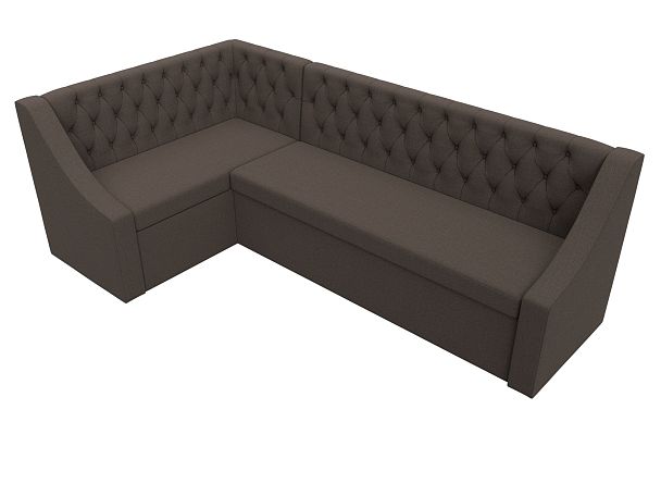 Диван кухонный угловой Мерлин левый угол Рогожка коричневый - Вид 5