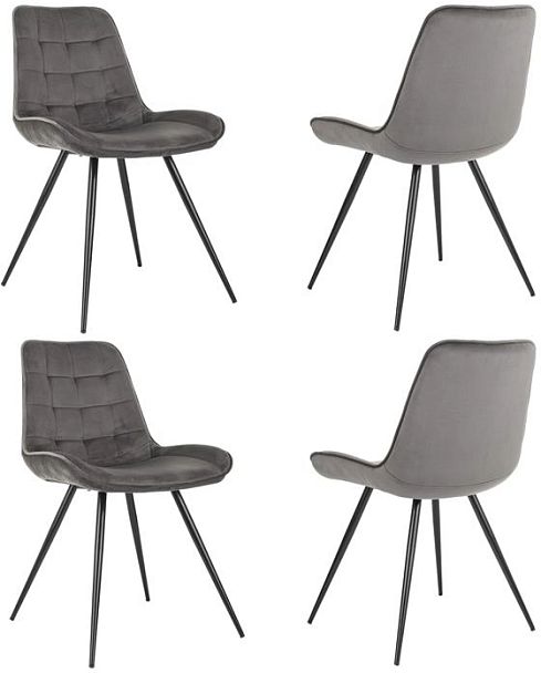 Стул для дома Бюрократ CH-K2_4 комплект 4шт т.серый Holland 18 металл черный на ножках (CH-K2_1/HL18_4) - Вид 1