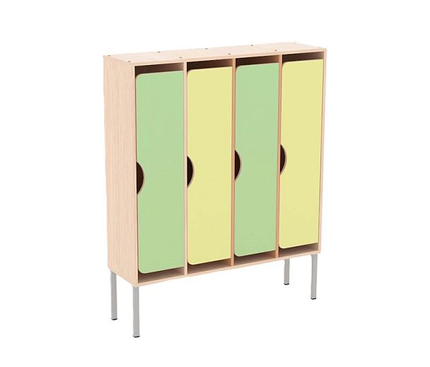 Шкаф детский 4-х секционный для одежды на металлических ножках ШМД-008 - Вид 1