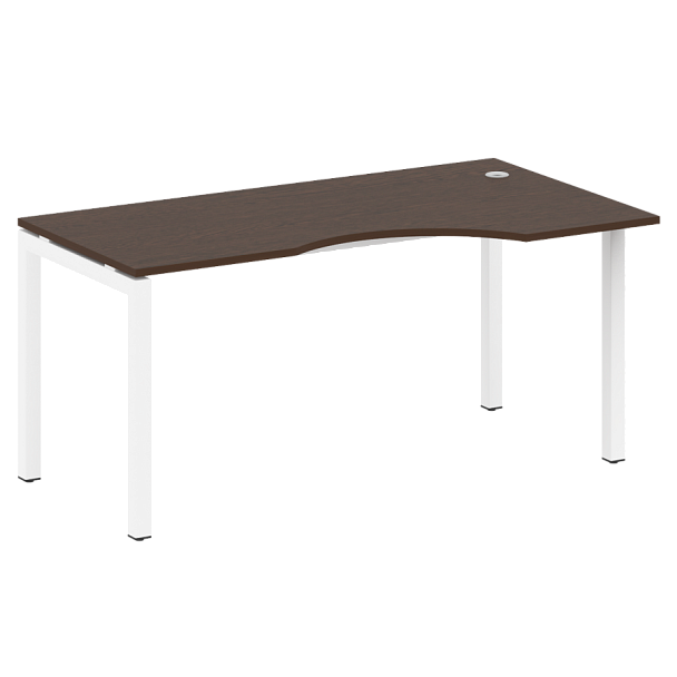 Metal System Quattro Стол криволинейный правый на П-образном м/к 50БП.СА-1 (R) Венге/Белый металл 1600*900*750 - Вид 1