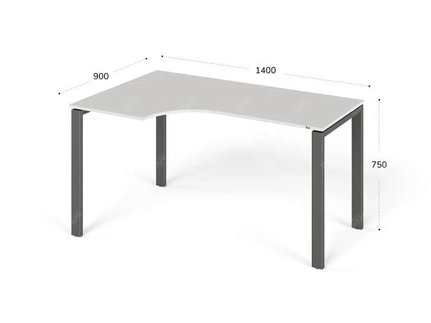 ЛАЙТ / LIGHT RLG016-12x9L Угловой стол 140x90x75 Белый - Вид 2