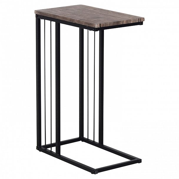 Стол журнальный на металлокаркасе BRABIX LOFT CT-002, 450х250х630 мм, цвет морёный дуб, 641861 - Вид 2