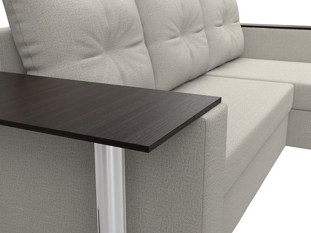 Диван угловой Атланта Лайт правый угол Рогожка бежевый - Вид 4