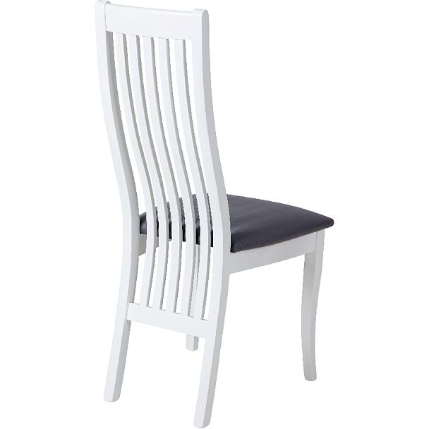 Стул деревянный с мягким сиденьем Альбен Белая эмаль/Серый велюр - Вид 4