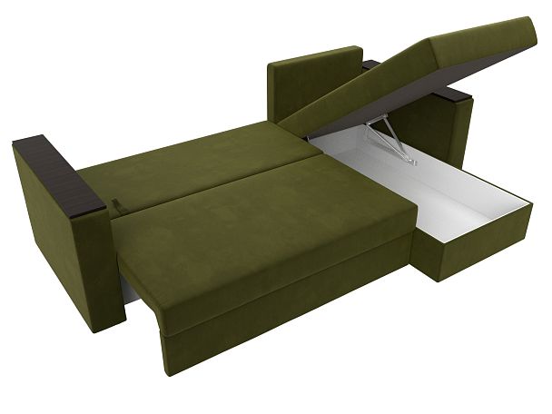 Угловой диван Атланта Лайт Б/С правый (полностью микровельвет зеленый) - Вид 10