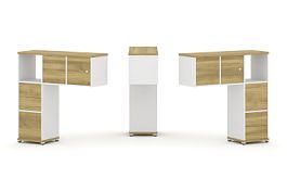 Concept Надставка низкая CN.DNN-004 Дуб Винченцо/Белый Бриллиант/Металл Белый 1099*365*1130 - Фото предпросмотра