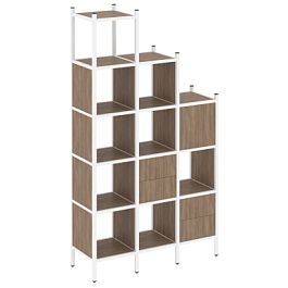 Loft Прямой стеллаж наборный VR.L-21 Дуб аризона/Белый металл 1278*446*2280 - Фото предпросмотра