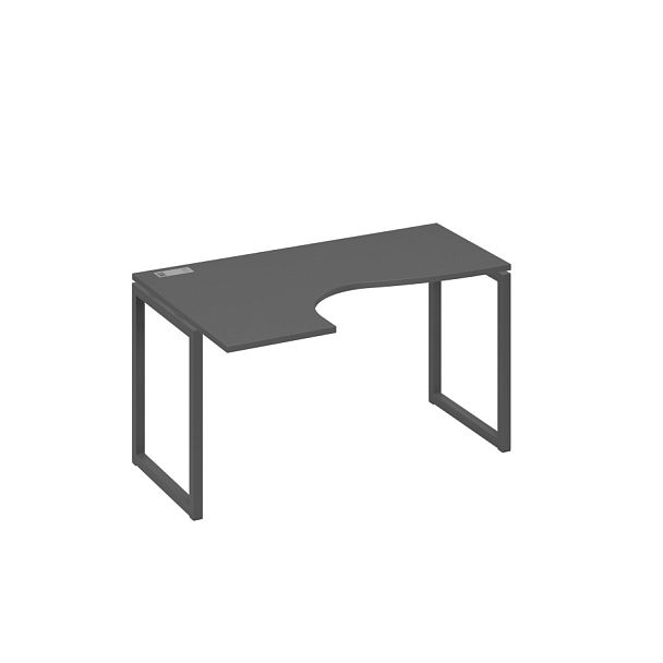 Стол эргономичный левый "Классика" на металлокаркасе QUATTRO A4 А4 Б4 033 БП антрацит премиум / металлокаркас антрацит - Вид 1
