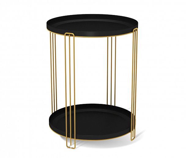 Столик кофейный Sheffilton SHT-CT31 золото/черный муар - Вид 2