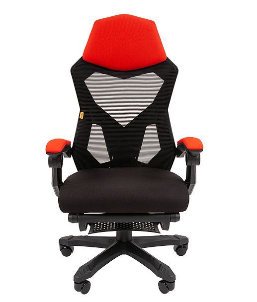 Кресло CHAIRMAN CH571, ткань/сетка, черный/красный - Вид 2