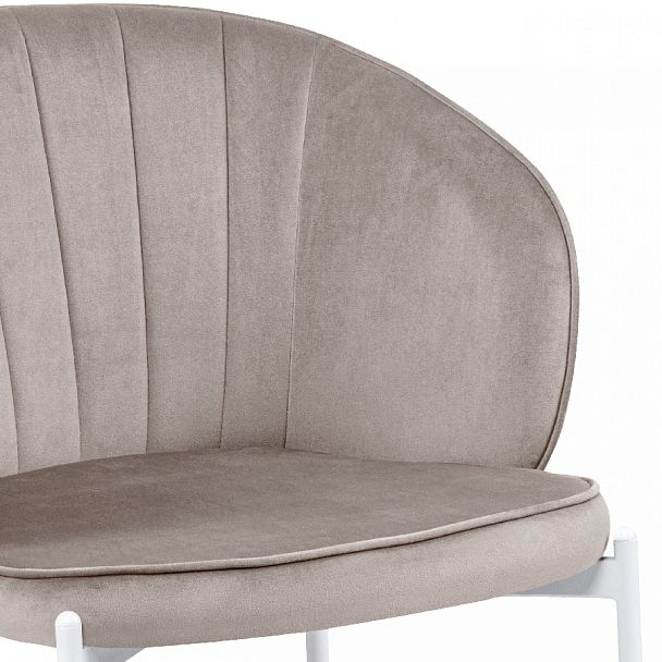 Комплект кухонных стульев Миэль серо-бежевый велюр/белый, 4 шт. - Вид 8