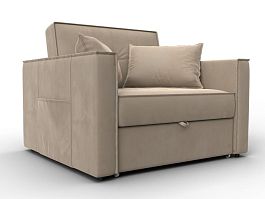 Кресло-кровать Лига-104 (80) Велюр бежевый - Фото предпросмотра