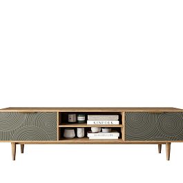 Комод Line с нишей низкий под TV R27/browngrey - Фото предпросмотра