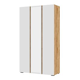 Хелен ШК 02 Шкаф 3х створчатый с зеркалом (1,200х2,100х0,460) белый/дуб крафт золото - Фото предпросмотра