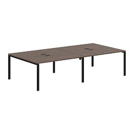 Стол 4-х местный EUWST 3116 Дуб Денвер тёмный/Черный 3126х1606х750 EDIS - Фото предпросмотра