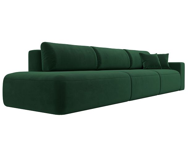 Диван прямой Лига-036 Модерн Лонг подлокотник справа Велюр зеленый - Вид 4