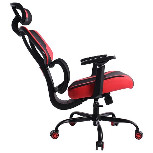 Кресло BRABIX PREMIUM "Toxin GM-520", синхромеханизм, экокожа/сетка/ткань, черное/красное, 532950 - Вид 8