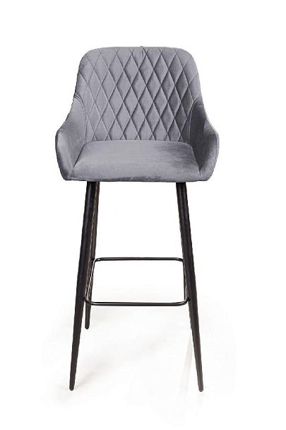 Стул барный Robert, бархат светло-серый 26 - Вид 2