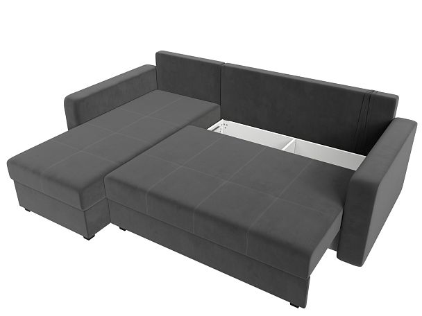Диван угловой Ливерпуль Лайт левый угол Велюр серый - Вид 7