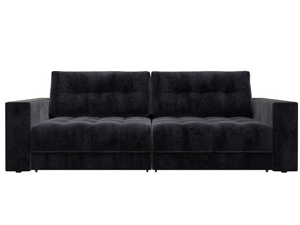 Диван прямой с декором Лига-049 НПБ Велюр серый - Вид 2