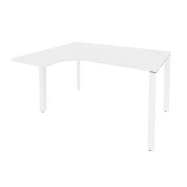 Onix Стол эргономичный левый на П-образном м/к O.MP-SA-3 (L) Белый бриллиант/Белый металл 1380*1180*750 (800/460) - Фото предпросмотра
