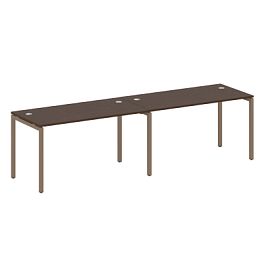 Metal System Quattro Р. ст. на 2 раб. места на П-образном м/к 40БП.СМ-2.3 Венге/Мокко металл 2800*720*750 - Фото предпросмотра