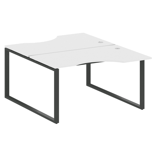 Metal System Р. ст. криволинейная на О-образном м/к БО.РАС-СА-2.2 Белый/Антрацит металл 1400*1835*750 - Вид 1