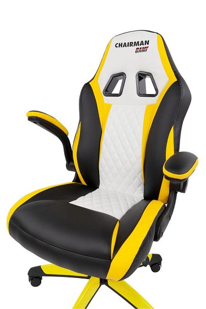 Кресло Chairman game 15 Россия экокожа черный/желтый/белый - Вид 14