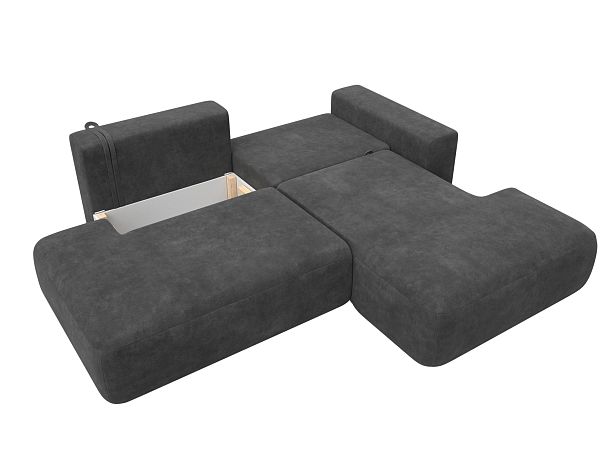 Диван угловой Лига-036 НПБ Модерн правый угол Велюр серый - Вид 8