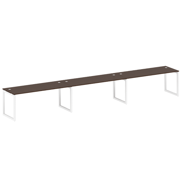 Metal System Quattro Р. ст. на 3 раб. места на О-образном м/к 50БО.СМ-3.5 Венге/Белый металл 5400*720*750 - Вид 1