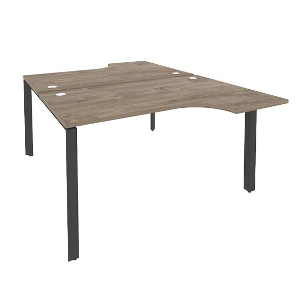 Onix Рабочая станция на П-образном м/к O.MP-D.SA-2 Тиквуд темный/Антрацит металл 1380*1995*750 (1475/460) - Вид 1