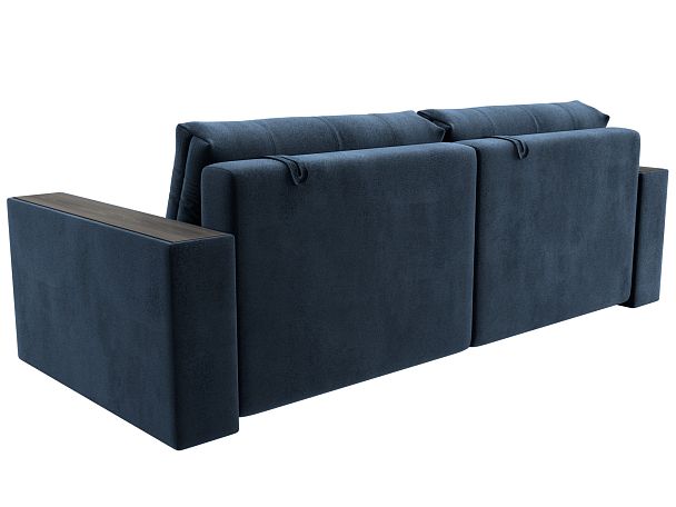 Диван прямой с декором Лига-049 НПБ Велюр синий - Вид 5