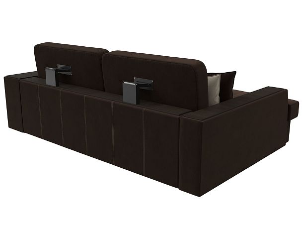 Угловой диван Брюссель левый (полностью микровельвет коричневый) - Вид 6