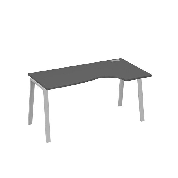 Стол эргономичный правый "Классика" на металлокаркасе TRE A4 А4 Б3 046 БП антрацит премиум / металлокаркас серый - Вид 1