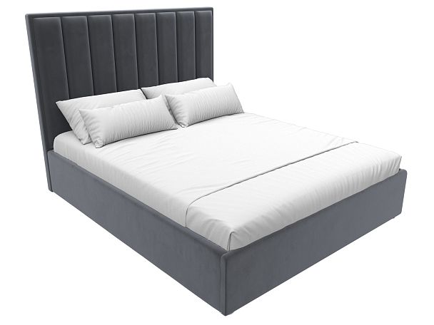 Интерьерная кровать Афродита 160 (полностью велюр серый) - Вид 4