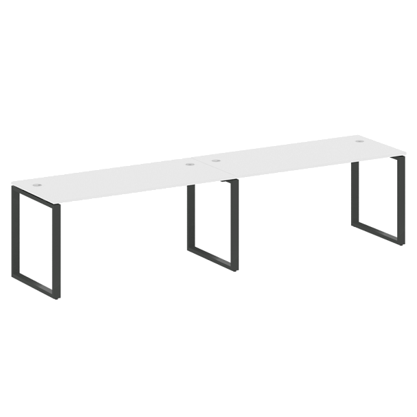 Metal System Р. ст. на 2 раб. места на О-образном м/к БО.СМ-2.4 Белый/Антрацит металл 3200*720*750 - Вид 1