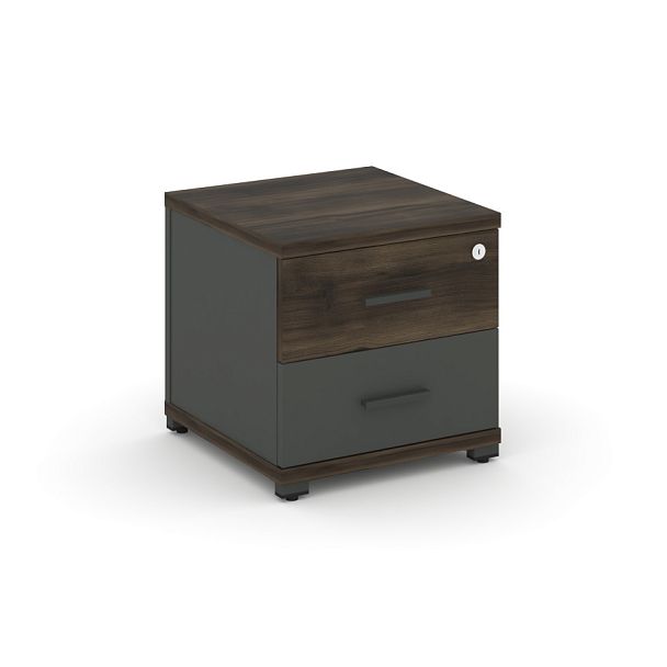 Concept Тумба приставная 2 ящ. CN.TUP-001 W Дуб Мали/Антрацит/Металл Антрацит 420*420*416 - Вид 1