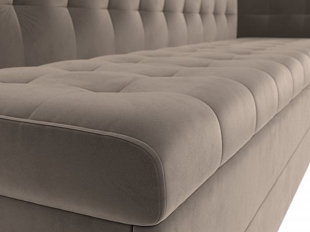 Кухонный диван Бриз с углом (полностью велюр коричневый) - Вид 4