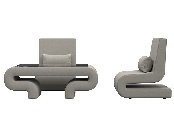 Набор Волна-3 (стол, 2 кресла) Рогожка бежевый - Вид 2