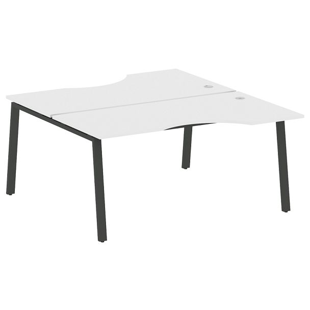 Metal System Р. ст. криволинейная на А-образном м/к БА.РАС-СА-2.1 Белый/Антрацит металл 1600*1835*750 - Вид 1